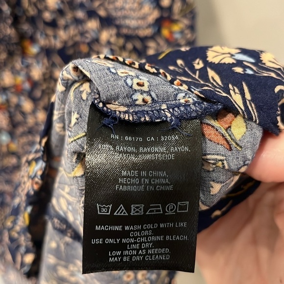 Maeve Anthropologie Boho Floral Swing Bow Blouse Size Large - Picture 6 of 8